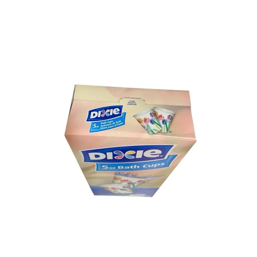 Dixie Rosy Watercolors 5oz Bath Cups 100 Count Disposable Floral Sealed Box NOS